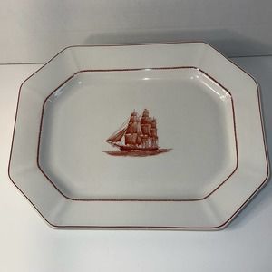 Wedgwood Flying Cloud Rust Ann McKim 1833 Georgetown Collection 14”x11” Platter